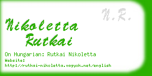nikoletta rutkai business card